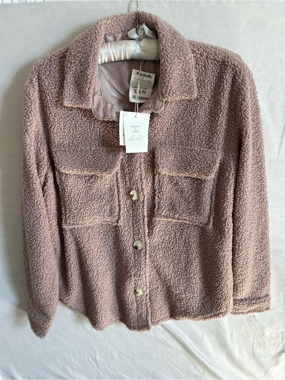 beachlunchlounge Blush Teddy Sherpa Jacket